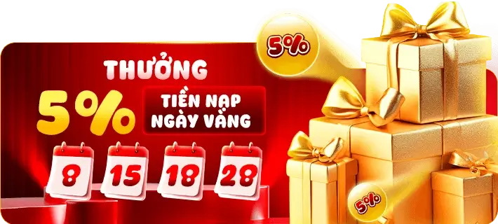 Kbbet06 Thưởng 5% nạp tiền ngày vàng